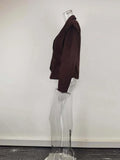 Phantasy Single Breasted Buckle Casual Suede Jacket Street Fashion Waist with Buttons Coat Casual Style Vintage Clothing 2025