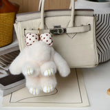 Bag Accessories Fashion Pluff Bunny Keychain Fluffy Lovely Play Dead Rabbit Cute 13cm Rabbit Fur Keychain Women