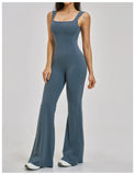 Slimming Yoga Jumpsuits Women Hollow Out Ruffles Backless Sportswear Fitness Back Hip-Lifting Leggings One-Piece Gym Bodysuits