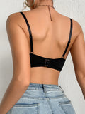 Sexy Lace Women's Bra with Patterned Engraved Cups Deep V Minimizer Bra Underwire Push-Up Stylish Ladies Intimate Underwear