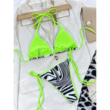 Sexy Leopard Printed Halter Brazilian Bikini Women Swimwear Female Swimsuit Two-Piece Bikini Set Bather Bathing Suit Swim V3681