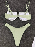 2026 Polka Dot Underwired V-Bar Bikini Women Swimsuit Female Swimwear Two Pieces Bikini Set Push Up Bather Bathing Suit Swim