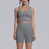 Women's Yoga Set Sports Running Fitness Beautiful Back Vest Hip Lifting Slim-Fit High Waist Shorts Training Gym Workout Suits