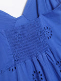 Foridol Lace Cotton Mini Summer Women Dress Sundress Party Solid Beach Zipper Smocked Short Party Sexy Vestidos Beach Robe