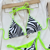 Sexy Leopard Printed Halter Brazilian Bikini Women Swimwear Female Swimsuit Two-Piece Bikini Set Bather Bathing Suit Swim V3681
