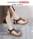 2026 New Shoes for Women Bohemia Crystal Sandals Women Shoes Rhinestone Lady Flip Flops Pearl Slip on Flat Beach Shoes