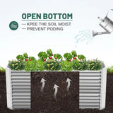 Galvanized Metal Raised Garden Bed for Vegetables Durable Outdoor Planter
