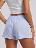 Women's Loose Shorts Elastic Waist Plaid Print Wide Leg Short Pants Summer Casual Daily Beach Athletic Wear