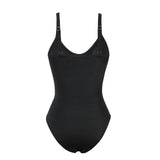 Vintage Black Tie Dye Gradient Swimwear Women 2026 V Neck Drawstring Slim Tummy Control One Piece Swimsuit Bathing Suit Monokini