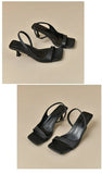 2026 New Women's Summer New Fashion Square Toe Simple Solid Color Sandals Outdoor Open Toe Casual Banquet Party Women's Sandals