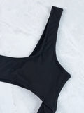 Sexy Hollow Out Thong Bikini 2026 Women Black Red Ribbed Backless Tummy Cut Out One Piece Swimsuit Beach Bathing Suit Swimwear