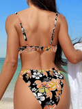 Strappy Underwire Bikinis 2025 Printed Floral Swimwear Female Sexy Swimsuit Women Bathers Bathing Swimming Swim Suit Beachwear
