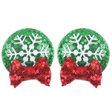 Christmas 2.8"Mouse Ears Hair Clips For Children Sequins Bow Hairpins Girls Festival Party DIY Hair Accessories