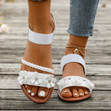 Women's Sandals  New Summer Casual Open-toed Women's Flats Fashion Floral Design Casual Comfortable Women's Sandals