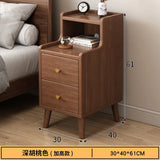 Modern Minimalist New Chinese Style Compact Narrow Bedside Table Nightstand Solid Wood Storage Drawer Bedroom Home Furniture
