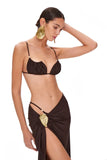 2025 New Sexy Tube Top Bikini set and Skirt Swimwear Women Metal Decoration Bodysuit Lace-up Bathing Suit Beachwear Biquini