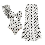 2025 New 2PC Push Up Women Bikini Set Skirt Floral Printed Bikinis Strappy Bandage Swimwear Brazilian Biquini Bathing Suit