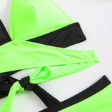 Sexy Halter Bikini 2026 Criss Cross Solid Swimsuit High Waist Swimwear Female Bathers Bathing Swimming Suit Padded Beachwear