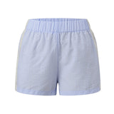 Women's Loose Shorts Elastic Waist Plaid Print Wide Leg Short Pants Summer Casual Daily Beach Athletic Wear