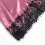 Sexy Women Home Dressing Gown Lingerie Lace Patchwork Satin Robe Set Nightwear Casual Sleepwear Kimono Bathrobe Home Nightdress