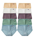 10Pcs/Set Women Cotton Seamless Panties Sexy Underwear Female Breathable Solid Color Underpants Lingerie Low Rise Briefs M-XL
