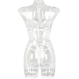 Toucheart Trendy Lingerie 4 Pieces Set Exotic Sexy Bra Eroctic Garter Underwear Set Women's Mesh See-through Luxury Underwear