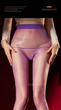 Aurora Pantyhose Transparent Waist Seamless Sexy Shiny Ultra-thin Open Crotch Pantyhose Smooth Pure Desire For Woman 85BT