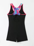 2026 Large Plus Size Swimsuit Women One Piece Slim Sporty Swimwear Female Print Bathers Bathing Swimming Swim Suit Beachwear 4XL