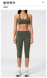 Summer Color Blocked Yoga Sets Women Slim Sports Bra High Waist Pants Fitness Suits Outwear Gym Running Push Up Workout Clothes