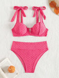 S - XL V Shaped Underwired High Waist Bikini Women Swimsuit Female Swimwear Two-pieces Bikini Set Bather Bathing Suit Swim Lady