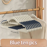 Hot-selling 10-piece set of household double-hook non-slip hangers no-mark drying suitable for both wet and dry clothing storage