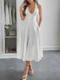 White Jacquard Backless Bow Evening Party Dress Women Robes Backless Elegant Sexy Dress Bodycon Long Summer Dress Vestidos