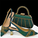 Doershow Lastest Italian Design Fashion Style Ladies Shoes with Matching Bag Set 2024 Nigerian Shoes and Bag Set HAS1-5