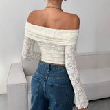 2025 autumn one-shoulder long-sleeved slim-fitting commuting inner top