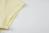 Woman Clothing Letter Print Short T-shirts Y2K Streetwear 2026 Summer O-neck Slim Fit Crop Tops Vacation Beach Tees Light Yellow