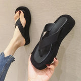 2025 Women's Flat Flip Flops Sandals Black White Summer Shoes Casual Outdoor Wear Beach Vacation Slides