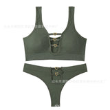 Sexy seamless underwear set push-up bra vest sports breathable push-up set