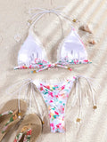 Miyouj Glitter Fabric Bikinis 2026 Sexy Bikini Set Folds Swimsuit Female Halter Bathing Suit Women Swimwear New Beachwear