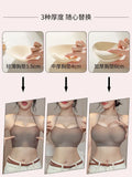 Backless Bra Women Thick Padded Push Up Adhesive Sticky Invisible Bra Small Bust Strapless Convertible Bralette Beach Essential