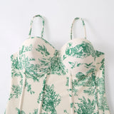 2026 New Arrival Push Up Women Bikini Set Floral Printed Ruffle Bikinis Strappy Bandage Swimwear Brazilian Biquini Bathing Suit
