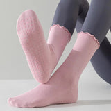Women's Mid-Tube Cotton Yoga Sports Socks Summer Non-Slip Solid Color Breathable Anti-Fungus Fitness Edge Pure Cotton Socks
