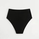 2026 Summer New Women Bikini Swimming Trunks,Solid Color Black Sexy High Waist High Elasticity Bottoms,Beach Swimwear Briefs