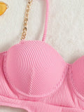 Sexy Ribbed Underwired Bra Cup Female Swimwear One Piece Swimsuit Women Backless Monokini High Cut Bathing Suit Swim Bodysuit