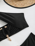 Halter Cut Out High Waist Bikini Female Swimsuit Women Bandeau Swimwear Two-pieces Bikini set Bather Bathing Suit Swim Beachwear