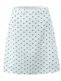 2026 Women Vintage Black White Polka Dot A-line Knee Length Skirt Sexy Low Waist Holiday Summer Skirts Slim Mini Skirts J7L2