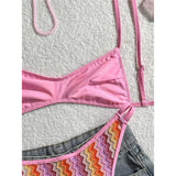 2026 Striped High Leg Cut Brazilian Bikini Female Swimsuit Women Swimwear Two-pieces Bikini set Bather Bathing Suit Swim V8216