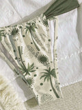 Ring Link Bandeau Bikini 2026 Floral Strappy Swimsuit Women Padded Swimwear Female Bathers Bathing Swimming Swim Suit Beachwear
