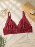 Women's sexy lace plus size bra without steel rin gathered push up straps adjustable breathable close fitting underwear MR2608