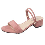 Women Sandals Chunky Heels Slides Summer 2026 Elegant Shoes Women Slipper Big Size 34-42 Fashion Summer Sandal Women