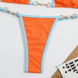 Pearl Thong Bikinis 2025 Women Sexy Triangle Swimsuit Solid Brazil Swimwear Female Padded Bathing Swimming Suit Beachwear Summer